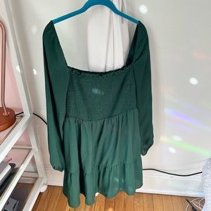 Abercrombie & Fitch Green Puff Sleeve Dress with Pockets
